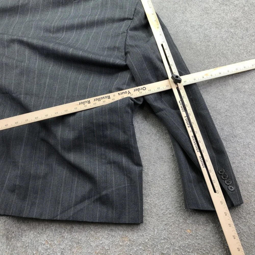 Vintage Christian Dior Monsieur Suit Jacket Mens 42L Pinstripe Double Breasted